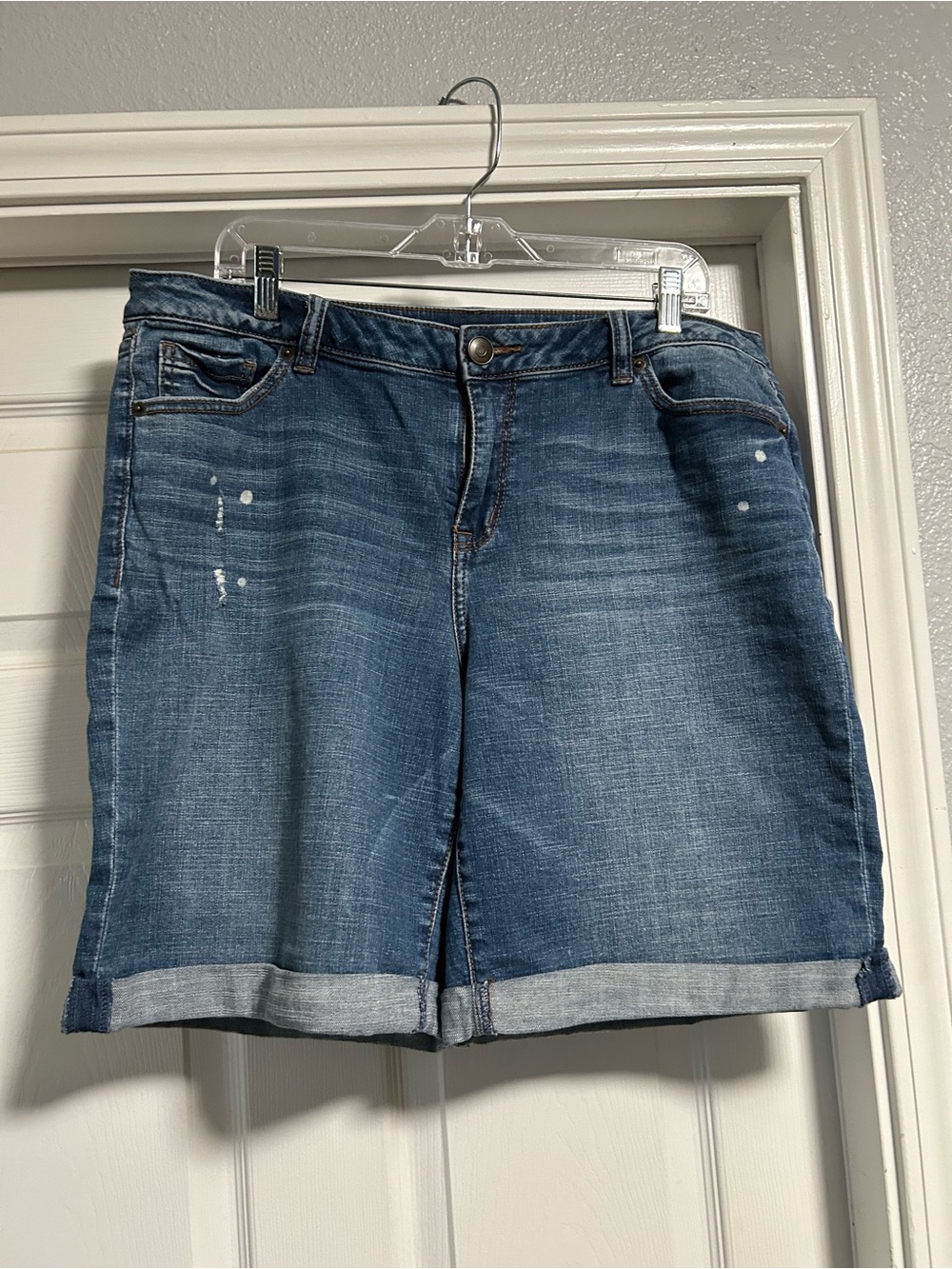 Lane Bryant Venezia Classic Mid-Blue Denim Bermuda Shorts
